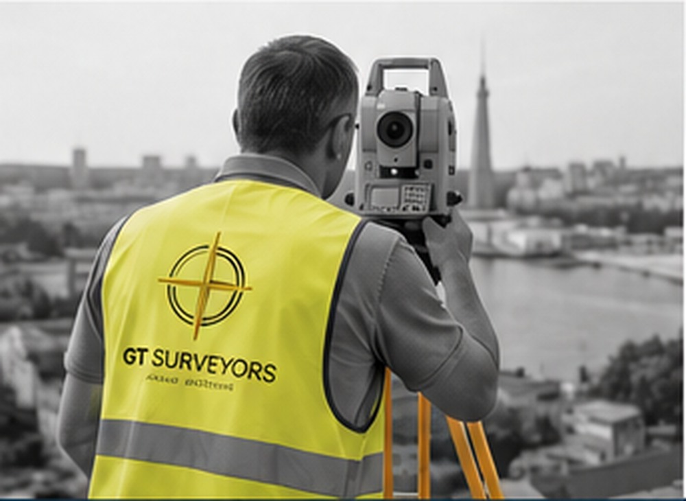 Geodeta GT Surveyors podczas pomiaru